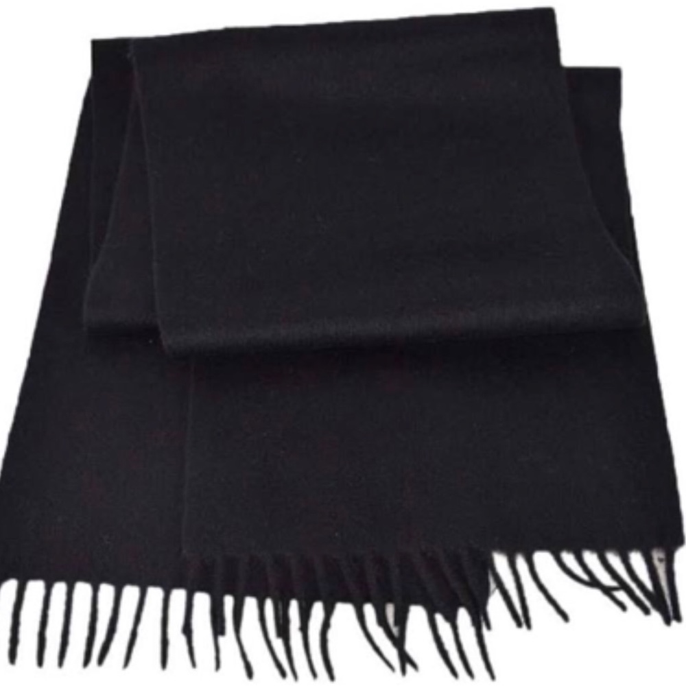 Coach Black Wool & Cashmere Blend Muffler Scarf